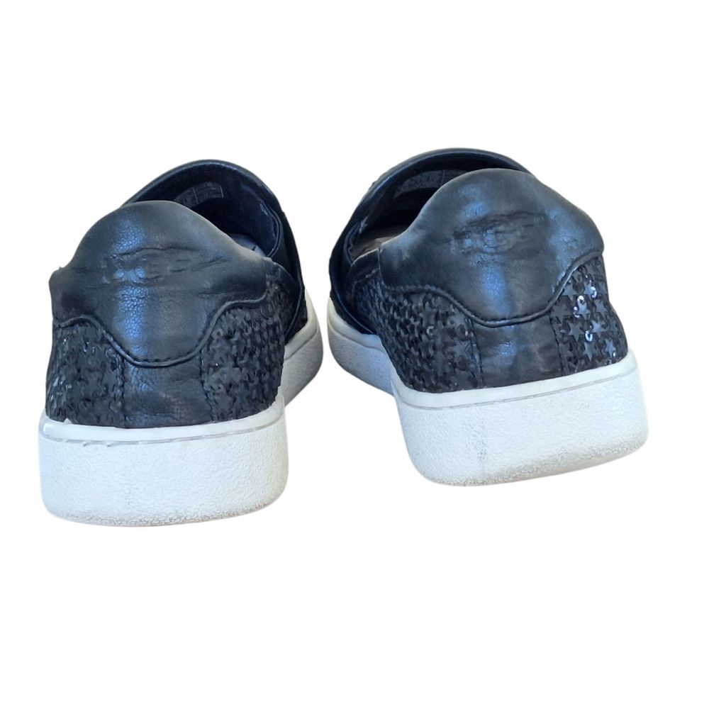 Ugg Cas Glitter Slip-On Trainer Sneakers Black Flats Star Embossed size 9 Cushy - Picture 7 of 16